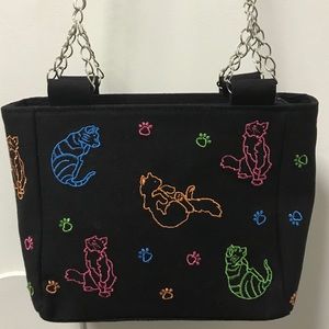 Adorable Embroidered Kitties & Paw Print Bag!